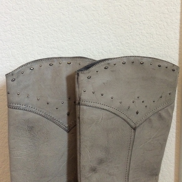 NWT naughty monkey grey leather tall boot - Picture 3 of 4